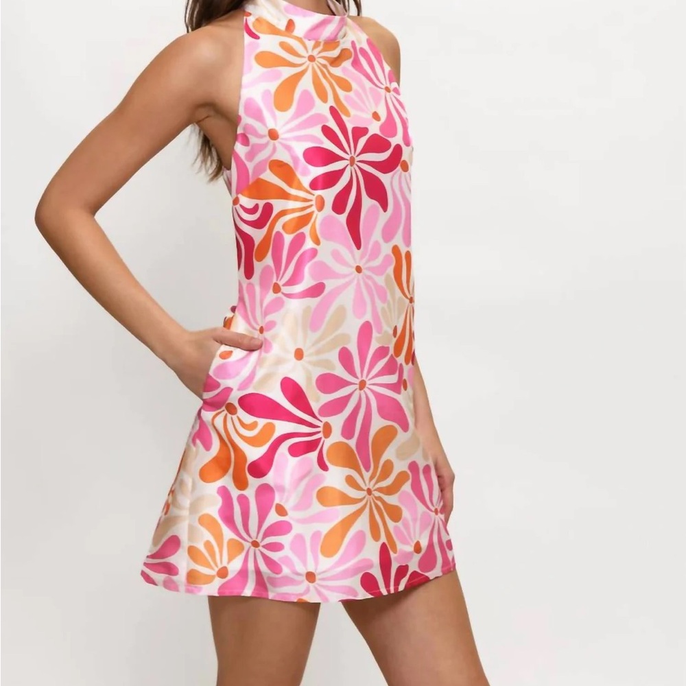 Hutch Pink and Orange Floral Mini Dress
